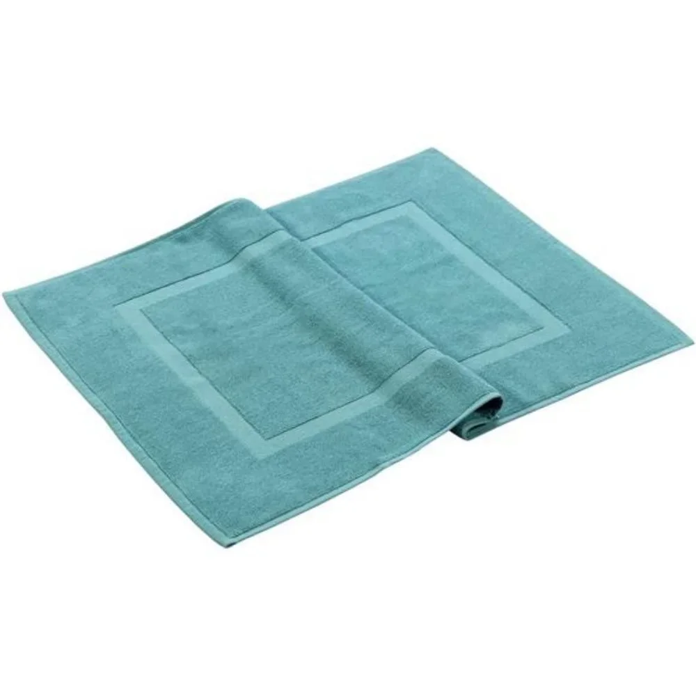 (2 Pack, Aqua , 21 Inch by 34 Inch) - 100% Ringspun Cotton Bath Mat/Bath Rugs